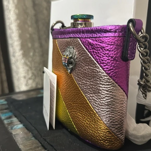 Kurt Geiger Kensington Metallic Leather Flask - Picture 10 of 13